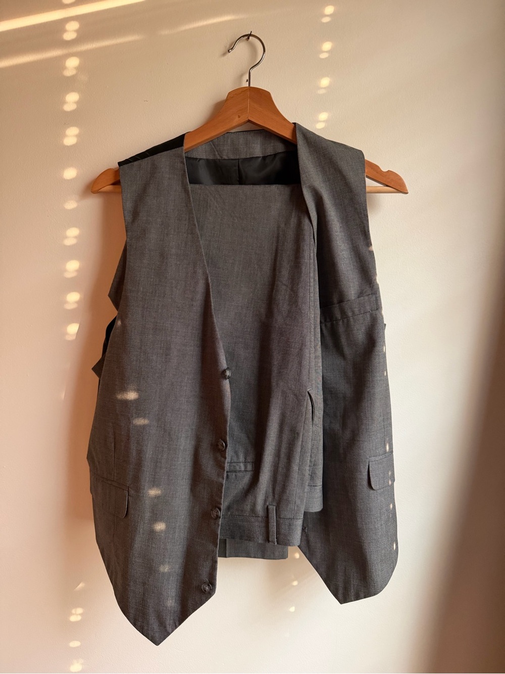 ASOS Men's Gray Tailored Vest - Formal Waistcoat 42 + 32x30 Matching Pants